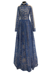 Phenomenal Fall 2013 Valentino by by Maria Grazia Chiuri & Pierpaolo Piccioli Runway Look 54 Dusty Blue Lace Dress