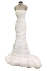Divine Spring 2010 Oscar de la Renta Bridal Collection Strapless Ruffled Silk Organza, Silk Chiffon & Net Wedding Dress