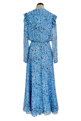 Resort 2018 Carolina Herrera Runway Look One Sample Floral Silk Chiffon Plunge Dress