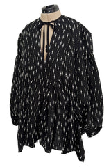 Documented Fall 2017 Rosie Assoulin Runway Black & White Wool & Silk Swash Buckler Top