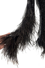 1990s Valentino Feather, Net & Sequin Micro Mini Cashmere Knit Dress