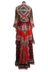 Spring 2020 Etro by Veronica Etro Runway Look 29 Printed Silk Chiffon Dress w Beaded & Embroidered Bodice