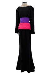 Spring 2002 / Fall 1984 Yves Saint Laurent Haute Couture Final Collection Black Silk Chiffon Dress