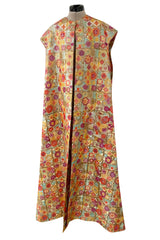 Amazing 1960s Arnold Scaasi Couture Gold Metallic Vest / Sleeveless Evening Coat