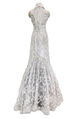 Exquisite 2011 Rodarte One Off Custom Made Silver & Lace Vogue / Kate Moss Editorial Dress