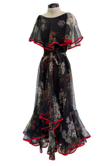 Prettiest Spring 2022 Valentino by Pierpaolo Piccioli Runway Look 88 Recreation of 1971 Dress in Floral Silk Chiffon