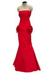 Modern Valentino by Pierpaolo Piccioli Homage to the Fall 2004 Runway Look 53 Strapless Red Silk Dress