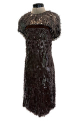 Incredible Fall 2010 Gucci by Frida Giannini Runway Look 45 Strapless Dress Covered w Pailettes & Matching Capelet