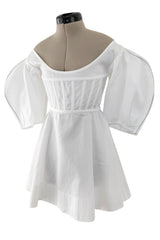 Rare Spring 2016 Celine by Pheobe Philo Runway Look 28White Cotton Boned Corset Top