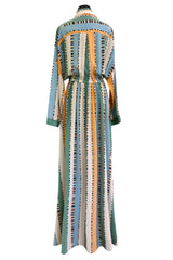 Chic Spring 2018 Emilio Pucci Runway Look 26 & Ad Campaign Printed Stripe & Dot Silk Dress or Cover Up