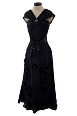 Fall 2005 Christian Dior by John Galliano Runway Look 51 Black Pleated Corset Dress