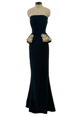 Spectacular Spring 2014 Alexander McQueen by Sarah Burton Strapless Crystal Detailed Peplum Dress