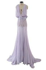 Remarkable Spring 2012 Alexandre Vauthier Haute Couture Runway Look 23 Pale Lavender Silk Chiffon Dress