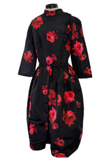 Iconic Fall 2005 Prada by Miucca Runway Look 45 Ad Campaign Rose Print Silk Dress