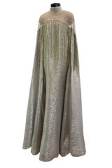 Dreamy Spring 2019 Oscar de la Renta by Laura Kim & Fernando Garcia Runway Look 57 Gold Silver Bead Caftan Dress