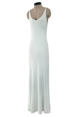 Fantastic 1973 Halston Runway Pale Blue Green Double Layer Silk Jersey Sleeveless Tank Dress