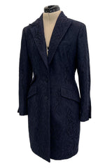 Fabulous 2004 Cruise Christian Dior by John Galliano Deep Blue Lace Jacket Mini Dress