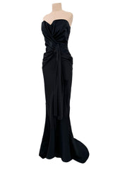 Spring 2008 Christian Dior by John Galliano Runway Look 53 Black Silk Strapless Dress