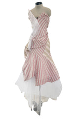 Fall 2005 Vivienne Westwood 'Propaganda' Runway Stripe & Tulle Corset & Skirt Dress Set