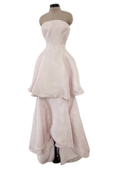 Outstanding 2014 Christian Dior by Raf Simons Strapless Palest Soft Pink Dress w Tiered Skirting