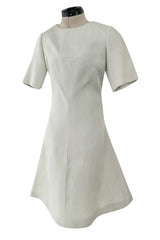 Documented Spring 1969 Christian Dior by Marc Bohan Haute Couture Stiffened Silk A-Line Dress