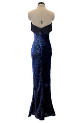 Outstanding Spring 2011 Giorgio Armani Runway Look 60 & Ad Campaign Strapless Blue Sequin Dress