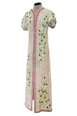 Exquisite 1960s Mr Blackwell One Off Highly Detailed & Embellished Ivory Sheath Dress