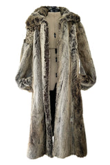 Incredible Fall 2001 Chloe by Stella McCartney Faux Fur Runway Look 1 Coat w Bead & Crsytal Detail