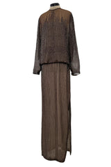 Fall 1981 John Anthony Couture Hand Beaded Silk Chiffon Top & Skirt Set