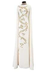 Spring 2019 Oscar de la Renta by Laura Kim & Fernando Garcia Gold Embellished Ivory Caftan Dress