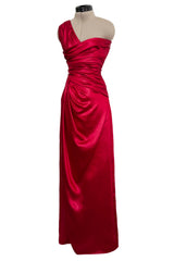 Prettiest Pre-Fall 2010 Valentino by Maria Grazia Chiuri & Pierpaolo Piccioli Red One Shoulder Silk Dress