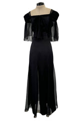Prettiest Fall 2009 Chanel by Karl Lagerfeld Runway Look 55 Black Silk & Chiffon Dress