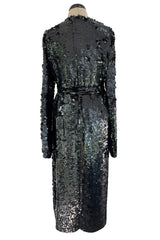 Fabulous Spring 2017 Attico Runway Look 25 Large Black Sequin Paillette Wrap Coat or Dress