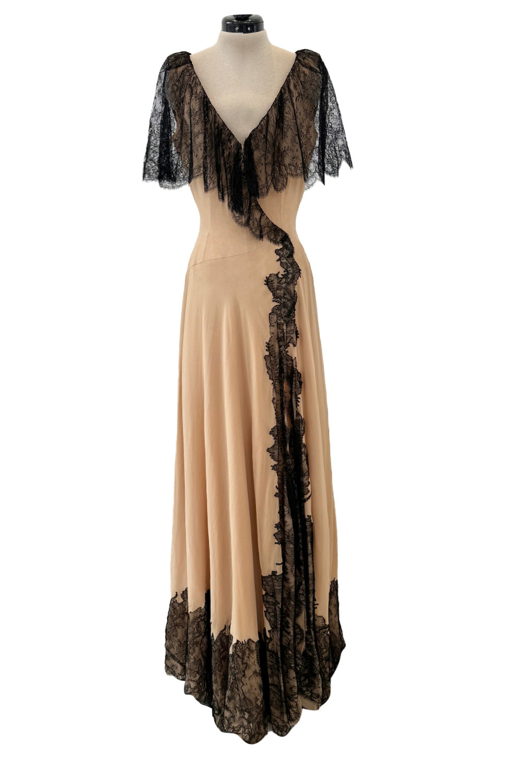 Spectacular Fall 1988 John Anthony Bias Cut Taupe Silk Chiffon Wrap Dr –  Shrimpton Couture