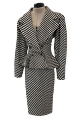 Fabulous Spring 1984 Emanuel Ungaro Haute Couture Runway B&W Check Suit