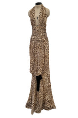 Gorgeos Spring 2007 Jean Louis Scherrer by Stephane Rolland Leopard Print Silk Chiffon Dress