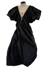 Important Fall 2009 Junya Watanabe Runway Look 29 Black Padded Nylon Dress w Gold Chain Detailing