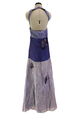 Prettiest Spring 2009 Emporio Armani Runway Finale Look 91 Purple Dress w Elaborately Beaded Butterfly Appliques