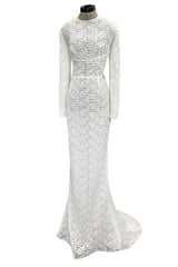 Spectacular 2014 Stella McCartney 'Renee' Red Carpert Documented White Lace Dress w Low Open Cut Out Back