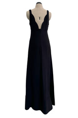 Fall 2012 Valentino by Pierpaolo Piccioli & Maria Grazia Chiuri Black Silk Dress w Front Plunge