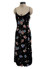 Phenomenal Fall 2005 Giorgio Armani Runway Look 88 Black Velvet Bead & Sequin Dress