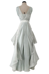 Prettiest Resort 2009 Valentino by Alessandra Facchinetti Look 16 Palest Dusty Green Silk Organza Dress