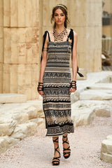 Easy to Wear Cruise 2018 Chanel by Karl Lagerfeld Look 13 Knit Sheath Dress w Tie Shoulders