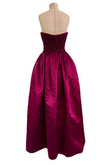 Dreamy Fall 1989 Oscar de la Renta Strapless Cashmere & Silk Dress w Matching Tassel Shawl