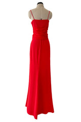 Prettiest Spring 2003 Original Valentino Runway Look 64 Red Silk Dress w Silk Chiffon Ties