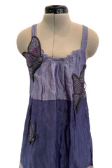 Prettiest Spring 2009 Emporio Armani Runway Finale Look 91 Purple Dress w Elaborately Beaded Butterfly Appliques