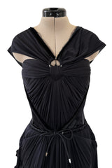 Fall 2005 Christian Dior by John Galliano Runway Look 51 Black Pleated Corset Dress
