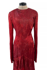 Phenomenal Fall 2011 Alexandre Vauthier Haute Couture Runway Look Hand Beaded Red Silk Chiffon Dress