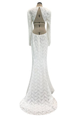 Spectacular 2014 Stella McCartney 'Renee' Red Carpert Documented White Lace Dress w Low Open Cut Out Back