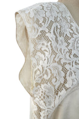 Prettiest Spring 1982 Christian Dior by Marc Bohan Haute Couture Sleeveless Ivory Silk & Lace Top